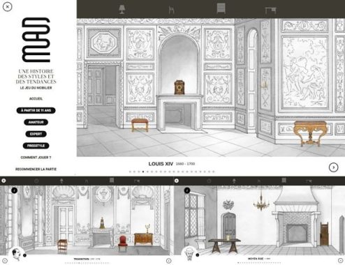 extrait du jeu du mobilier proposé par le musée des arts décoratifs