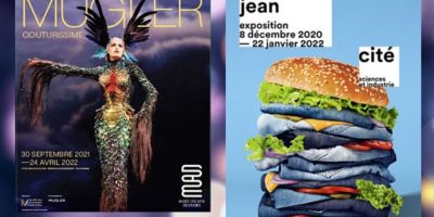 affiches des expositions Thierry Mugler et Jean