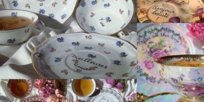 tasses et soucoupes en porcelaine upsyclées Les Michelles