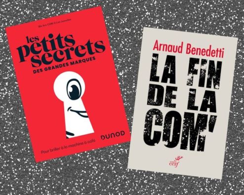couvertures des livres Les petits secrets des marques et La fin de la com’ sur le marketing et la communication