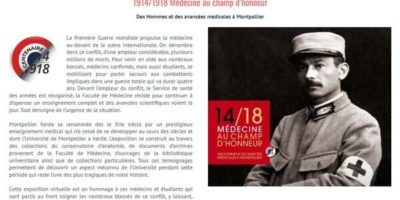 exposition virtuelle médecine pendant la guerre de 14 - 18