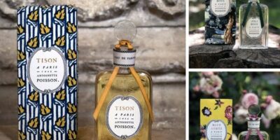 les trois bouteilles de parfums de la marque Antoinette Poisson