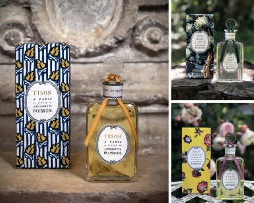 les trois bouteilles de parfums de la marque Antoinette Poisson
