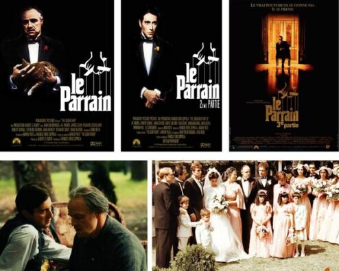 affiches et photos des trois films constituant la trilogie Le parrain de francis ford coppola