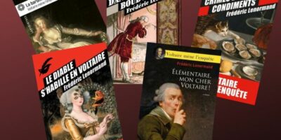 couvertures des romans policiers composant la série Voltaire mène l'enquête de Frédéric Lenormand