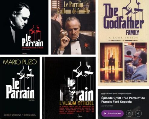 différents livres, docuemntaire et podcast illustrant la genèse du film le Parrain