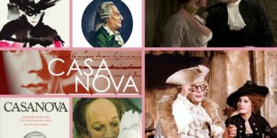 plusieurs couvertures de biographies et photos de films consacrés à Casanova