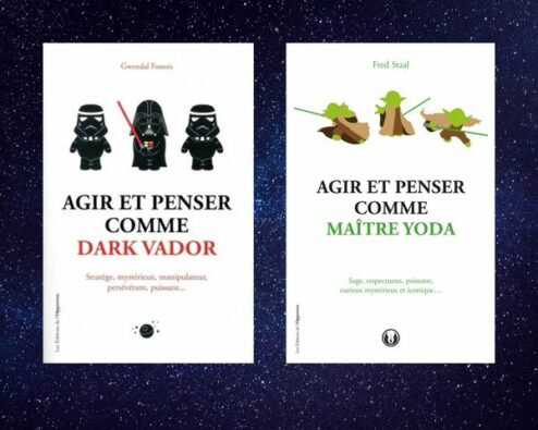 couvertures des deux livres Agir et penser comme... consacrés à Dark Vador et maître Yoda