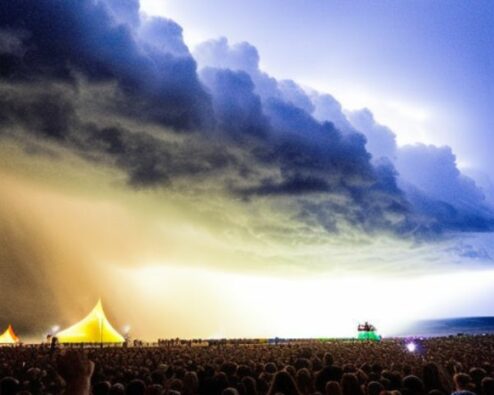 un festival pris dans une tempête qui approche