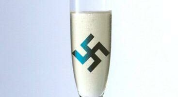 couverture du livre d'Almeida La vie mondaine sous le nazisme représentant une flûte de champagne avec une croix gammée