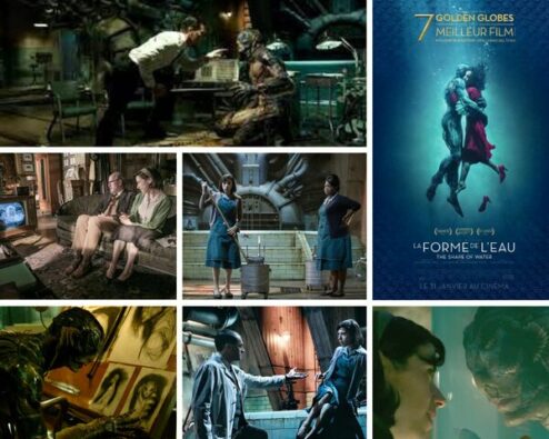 différentes scènes extraites du film de Guillermo del Toro La forme de l'eau