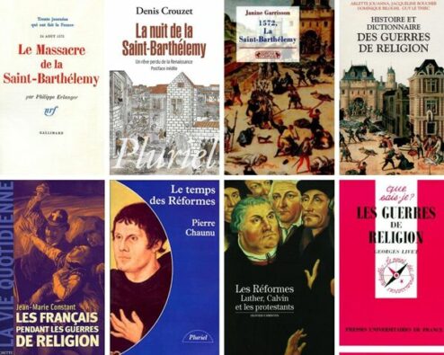 différents livres consacrés aux guerres de religion en france