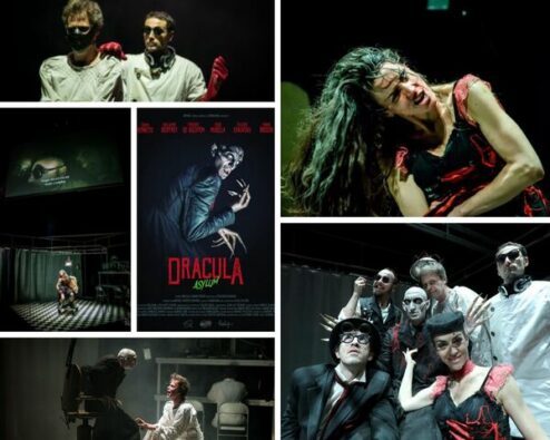différentes scènes de la pièce Dracula Asylum