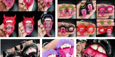 bijoux en forme de bouches de vampire par Iva Nix