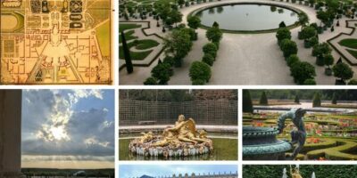 différentes vues des jardins du château de Versailles