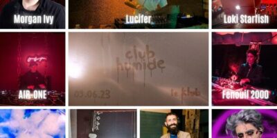 portraits des artistes présents à la première édition de la soirée club Humide