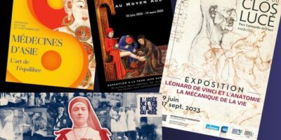 affiches de différentes expositions consacrées à l'histoire de la médecine