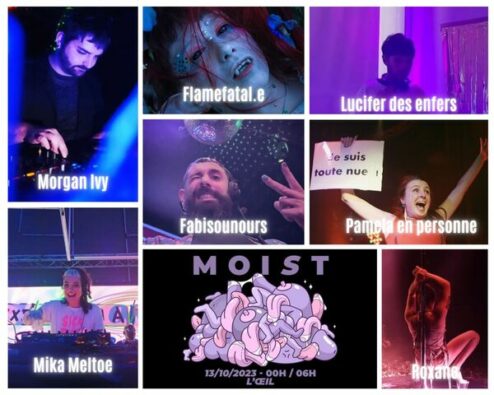 portraits des différents artistes participant à la soirée MOIST
