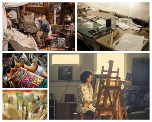 différentes visions d'ateliers d'artistes