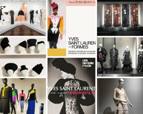 affiches et photographies des expositions Yves saint Laurent transparences et formes
