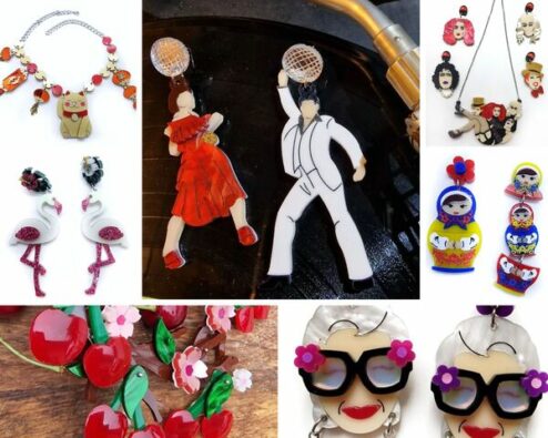 différentes modèles de bijoux en acrylique de la marque italienne Arkyfly