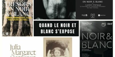 affiches de différentes expositions consacrées au noir et blanc dans l'art et la photographie