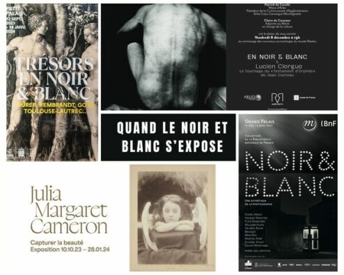 affiches de différentes expositions consacrées au noir et blanc dans l'art et la photographie