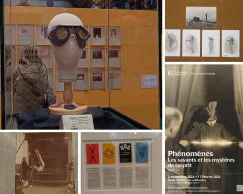différentes vues de l'exposition « Phénomènes. Les savants et les mystères de l’esprit »