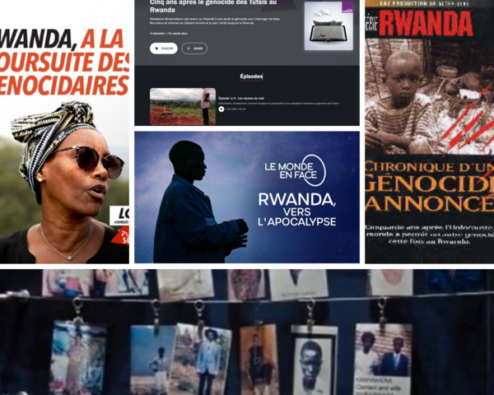 affiches de différents documentaires traitant du génocide au rwanda