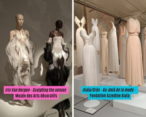 visuels des expositions Iris van herpen et Alaia gres