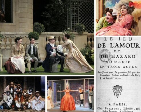 différentes mises en scène de la pièce Le jeu de l'amour et du hasard de Marivaux