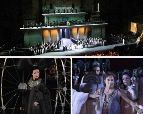 différentes vues de l'opéra turandot aux chorégies d'orange en 2012