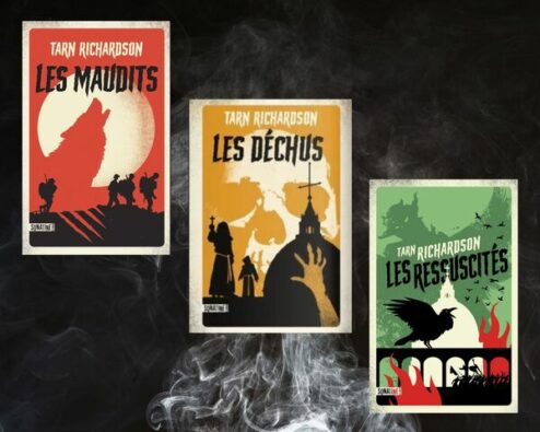 couvertures des romans composant la trilogie de la main noire