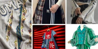 créations de différents stylistes upcyclant des vêtements de sport