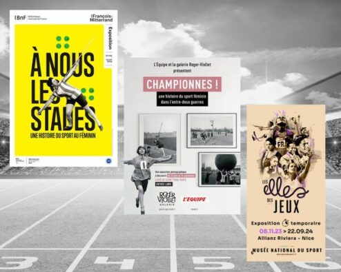 affiches de trois expos consacrées aux femmes dans le sport