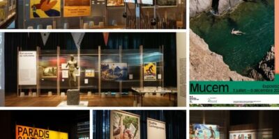 différentes vues de l'exposition paradis naturistes au mucem
