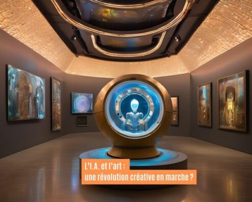 Une ia installée au centre d'une galerie d'art