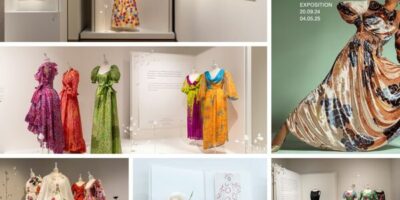 différentes salles de l'exposition Les fleurs d'yves saint laurent