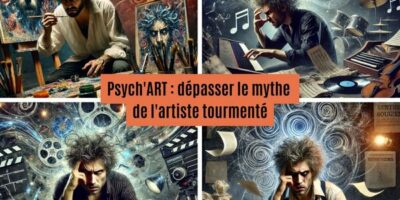 différents vues de l'artiste tourmenté générées par IA