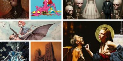 différentes oeuvres représentatives des tendances du dark art