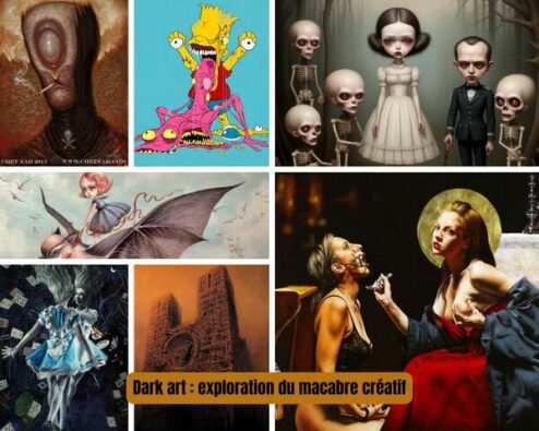 différentes oeuvres représentatives des tendances du dark art