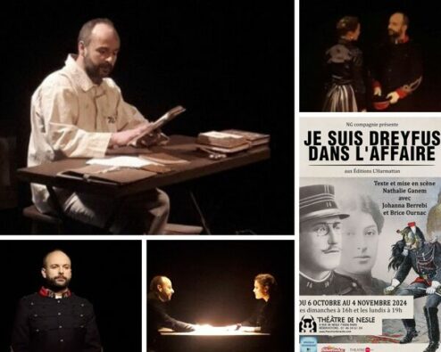 différentes scènes de la pièce Je suis dreyfus dans l'affaire
