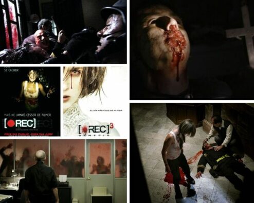 différentes photos et affiches de la saga REC