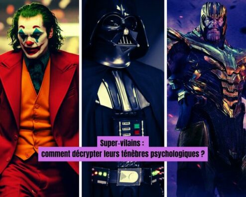 trois super vilains : le Joker, Darth Vader, Thanos