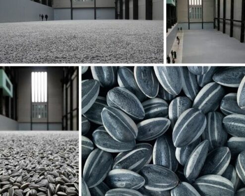 différentes vues de l'oeuvre sunflower seeds de l'artiste ai weiwei