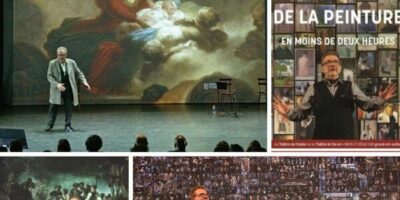 différentes scènes du spectacle Toute l'Histoire de la Peinture en moins de deux heures