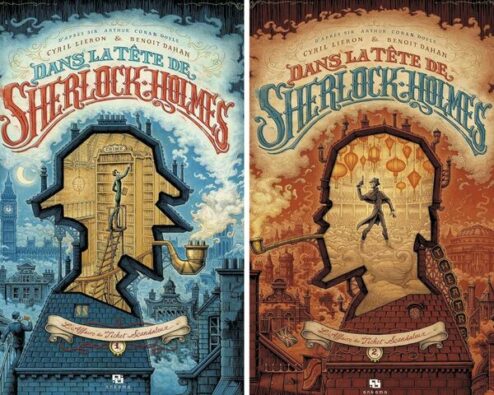 couvertures des tomes 1 et 2 de la bande dessinée dans la tête de sherlock holmes