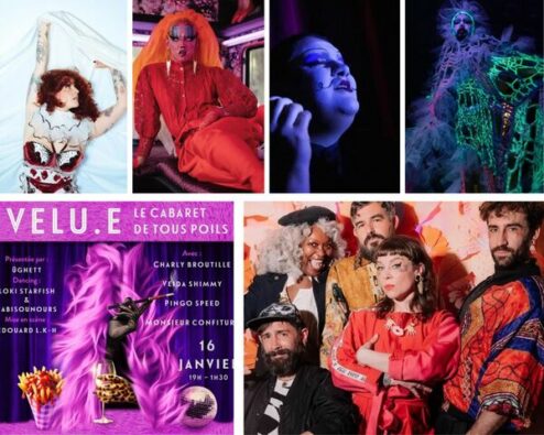 artistes participant à l'édition janvier 2025 de la soirée cabaret La Velu.e