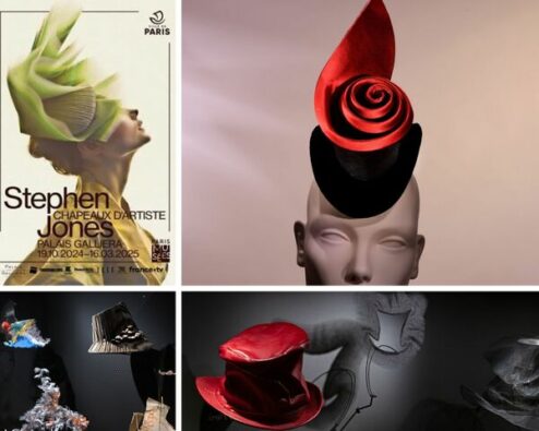 plusieurs modèles de chapeaux de l'exposition Stephen jones