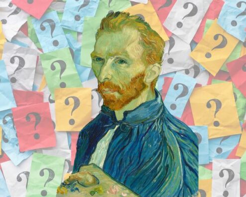 Van Gogh sur un mur de points d'interrogation